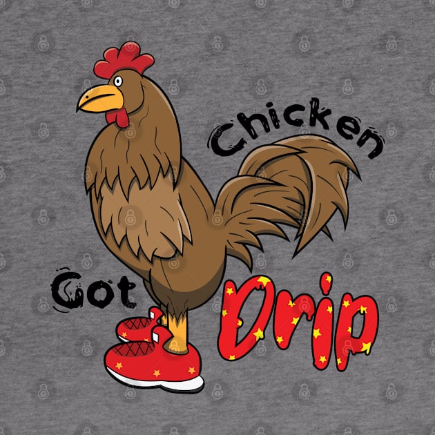 Chicken With Shoes Brown Red DRIP by Dad n Son Designs